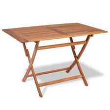 Wooden Folding Table Garden Outdoor Dining Tables Patio Solid Teak Wood 120 cm
