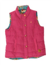 JOULES Womens Padded Gilet UK 14 Large Pink Polyester CG01