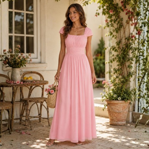 Chiffon gown prom dress line - chiffon,