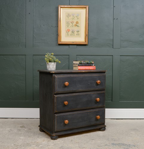 Painted pine chest drawers - painted,