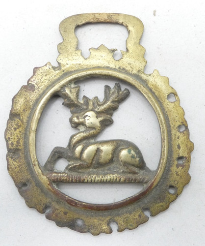 Brass horse reclining - brass,