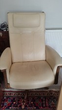 Ercol Gina Swivel Reclining Chair, Cream Leather, Condition Used