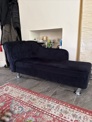 Velvet chaise longue sofa with - velvet,