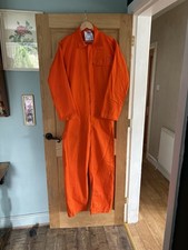 Dickies Orange Boiler Suit Overalls Size 36R - Perfect for Workwear or Halloween