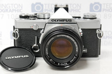 Olympus OM-1N MD Silver + OM 50mm f/1.8 F.Zuiko Auto-S - SLR Film Camera