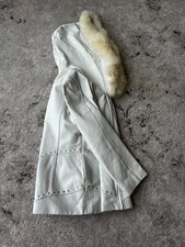 VTG 90s-2000s JAPANESE JUNYA WATANABE STYLE FAUX FUR JACKET WOMENS LEATHER WHITE