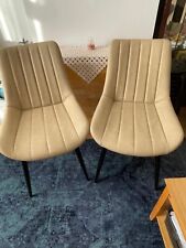 Set Of 2 Faux Leather Dining Chairs