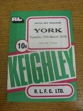 13/03/1979 Rugby League Programme: Keighley v York  . Condition: We aspire to in