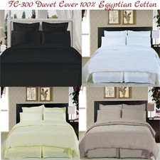 Duvet Cover TC-300 100% Egyptian Cotton with Pillowcases Bedding Set Quilt Cover
