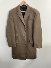 Men's Wool Covert Overcoat Olive UK Size 40 