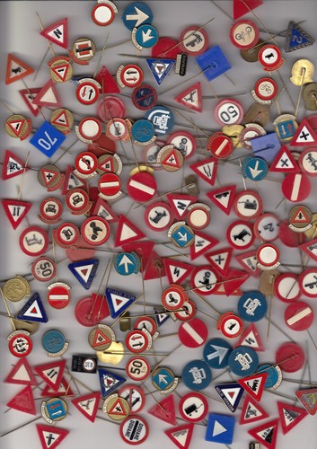 Vintage traffic sign - traffic, pin
