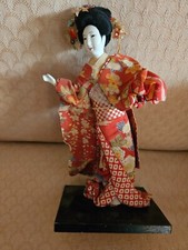 Vintage Japenese Geisha Doll on stand. 15cm high. In dance pose. Top condition.