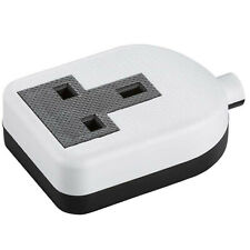 13A SINGLE EXTENSION TRAILING SOCKET RUBBER BLOCK 1 GANG WHITE IMPACT RESISTANT