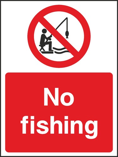 Fishing sign sticker - no,