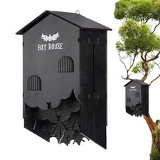 New Outdoor Bat House, All Natural Wooden Bat Nest Outdoor Bat House & Box Hang 