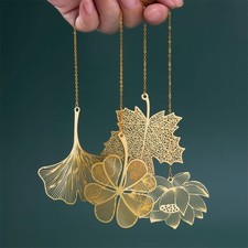 Metal Bookmark Vintage Leaf