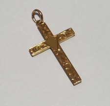 Hallmarked Antique 15ct Yellow Gold Cross Pendant