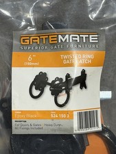 Twisted Ring Gate Latch Black Garden Heavy Duty 6" 150mm