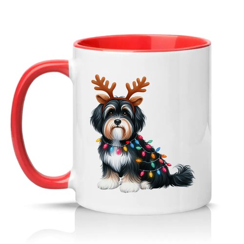 Havanese dog reindeer lights - dog,
