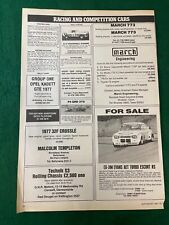 EX JIM EVANS AET TURBO FORD ESCORT RS MK 1 ADVERT A4 FILE XB