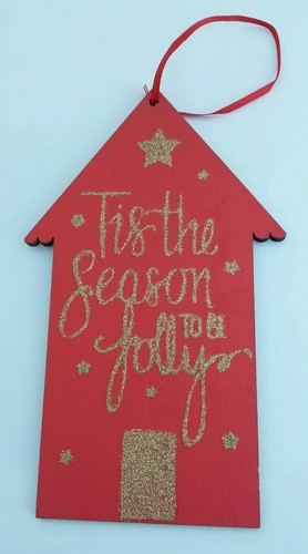 Christmas wooden hanging sign - hanging,