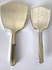 Vanity Brush Handled Mirror Set Gold Plastic Roses Dressing Table Set