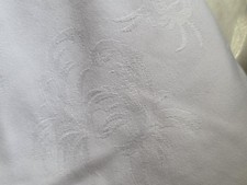 Large White Catering Quality Table Cloth - 144" x 70" Fern Damask - Cloth 1