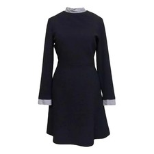 SANDRO Navy Gigi Striped-Trim