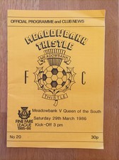 1985/86 - Meadowbank Thistle v