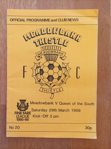 1985 meadowbank thistle v - -,