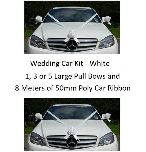 White wedding car - white, decoration