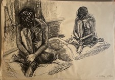 Nude Study In Charcoal And