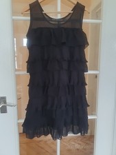 Mela Loves London Black Tiered Ra Ra Style Lined Short Dress M  (12) prom?