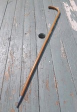 Vintage Wooden Walking Stick Cane Aid With Badges
