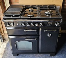 Rangemaster Classic 90 Dual Fuel Range Cooker Gas Hob Electric Oven Black Chrome