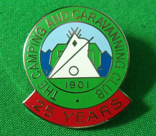 The Caravan & Camping Club 25 Years Veteran Member Metal Enamel Pin Badge 25mm