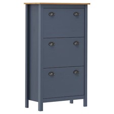 Shoe Cabinet Hill  Grey 72x35x124  Solid Pine Wood N8Z1