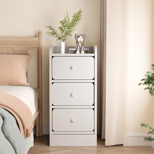 Slim narrow white bedside - slim,