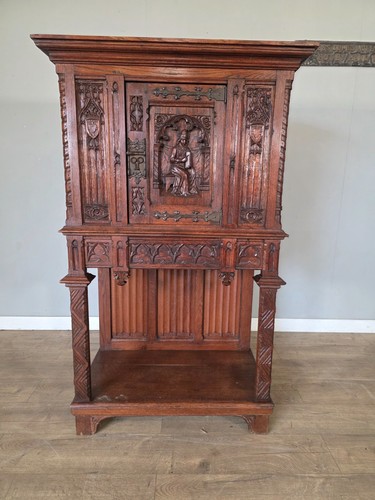 French antique carved cupboard - french,
