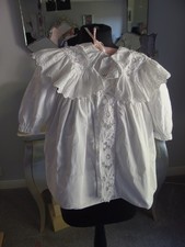 antique Edwardian Embroidered Lace Collar  baby dress coat or dolls