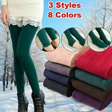 Women's Ladies Winter Warm Lined Thick Thermal Tights Pants Full Foot