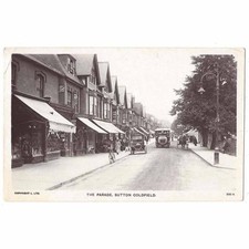 SUTTON COLDFIELD The Parade Showing Old Bus, Horse & Cart RP Postcard Unused