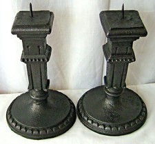 ANTIQUE CAST IRON PAIR PRICKET