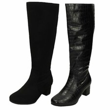 Ladies Spot On Extra Wide Fitting Knee High Boots