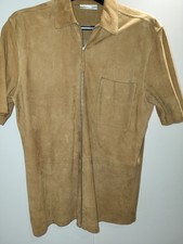 Mens Farhi Suede Zip Shirt