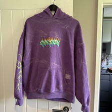 Childish Hoodie Mens Size Large Purple Green Lightning Robs Motors Collector Tin