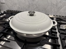 Le Creuset Signature 3.5 Qt (30) Cast Iron Casserole Braiser White - Barely used