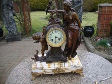Antique french figural mantel - french,
