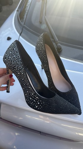 Black carvella diamante heels - black,