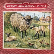 G.J. Hayter & Co. Ltd Victory Alpabetical Wooden Jigsaw Puzzle very rare 26 piec